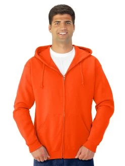 Jerzees Adult NuBlend Full Zip Hooded Sweatshirt -Outfit Fashion Shop 993MR burnt orange front.81cd5323e0dd1758