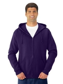 Jerzees Adult NuBlend Full Zip Hooded Sweatshirt -Outfit Fashion Shop 993MR deep purple front.eacbdd5bd7f3410b