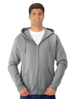 Jerzees Adult NuBlend Full Zip Hooded Sweatshirt -Outfit Fashion Shop 993MR oxford front.52261d8de640bad0