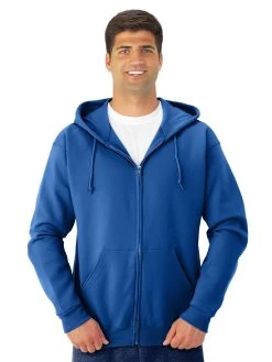 Jerzees Adult NuBlend Full Zip Hooded Sweatshirt -Outfit Fashion Shop 993MR royal front.2bc03202422c3ab1