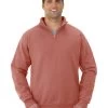 Jerzees Mens NuBlend Quarter Zip Cadet Collar Sweatshirt -Outfit Fashion Shop 995MR vintage heather red front.33422c1d301289f3