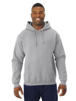 Jerzees Mens NuBlend Pull Over Hooded Sweatshirt -Outfit Fashion Shop 996MR athletic heather front.114a28c5bc9cf4d4