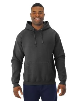 Jerzees Mens NuBlend Pull Over Hooded Sweatshirt -Outfit Fashion Shop 996MR black heather front.2b9ae5b29a73b222
