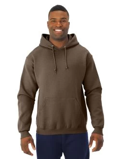 Jerzees Mens NuBlend Pull Over Hooded Sweatshirt -Outfit Fashion Shop 996MR chocolate front.d629cd4f15f92876