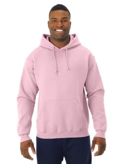 Jerzees Mens NuBlend Pull Over Hooded Sweatshirt -Outfit Fashion Shop 996MR classic pink front.8b70e332c031092f