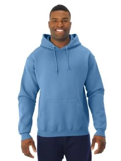Jerzees Mens NuBlend Pull Over Hooded Sweatshirt -Outfit Fashion Shop 996MR columbia blue front.2a92e286fd055ced