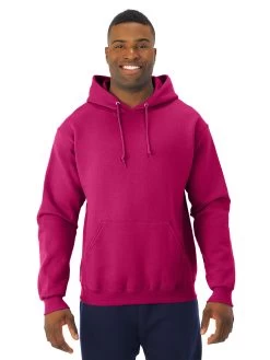 Jerzees Mens NuBlend Pull Over Hooded Sweatshirt -Outfit Fashion Shop 996MR cyber pink front.1b31c67d8544c0eb