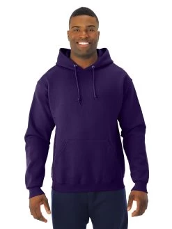Jerzees Mens NuBlend Pull Over Hooded Sweatshirt -Outfit Fashion Shop 996MR deep purple front.ef57b7711025df42