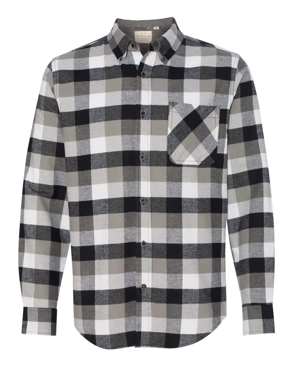Weatherproof Vintage Brushed Flannel Long Sleeve Shirt 164761, XL, White/Black 7 Weatherproof Vintage Brushed Flannel Long Sleeve Shirt 164761, XL, White/Black - Image 5