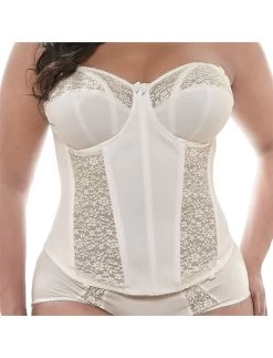 Goddess Adelaide Women`s Plus-Size Underwired Basque -Outfit Fashion Shop ADELAIDE WHITE UNDERWIRED BASQUE GD6662 F1