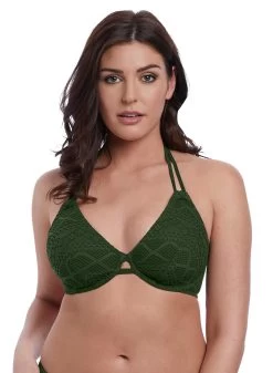 Freya Womens Sundance Underwire Bandless Halter Bikini Top -Outfit Fashion Shop AS SUNDANCE FERN UW BANDLESS HALTER BIKINI TOP AS3971 F TRADE 3000 SS19