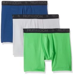 Fruit Of The Loom Mens 3-Pack Breathable Lightweight Micro Mesh Boxer Briefs