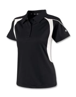 Champion Double Dry Colorblock Women's Polo Shirt -Outfit Fashion Shop CHP CH317 BlackWhite