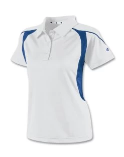 Champion Double Dry Colorblock Women's Polo Shirt -Outfit Fashion Shop CHP CH317 WhiteAthleticRoyal