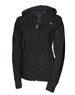 Champion Women`s Authentic Jersey Jacket -Outfit Fashion Shop CHP CJ7418 Black