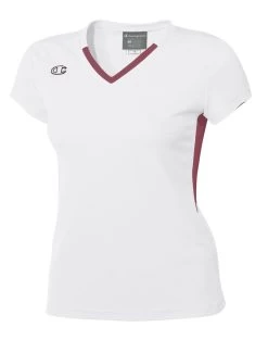 Champion Classic Performance Mesh Unisex Cap Sleeve Lacrosse/Field Hockey Jersey -Outfit Fashion Shop CHP CN289 WhiteMaroon
