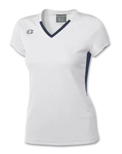 Champion Classic Performance Mesh Unisex Cap Sleeve Lacrosse/Field Hockey Jersey -Outfit Fashion Shop CHP CN289 WhiteNavy