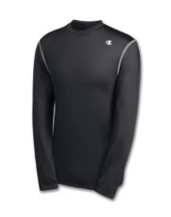 Champion Double Dry Long-Sleeve Men's Compression T Shirt -Outfit Fashion Shop CHP CT0625 Black