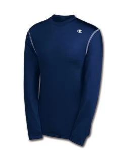 Champion Double Dry Long-Sleeve Men's Compression T Shirt -Outfit Fashion Shop CHP CT0625 Navy