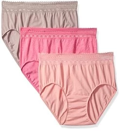 Bali Womens Comfort Revolution Microfiber Brief, 3-Pack -Outfit Fashion Shop DFAK88 LaceWarmSteelPinkDahliaSwirlRoseBloomPink