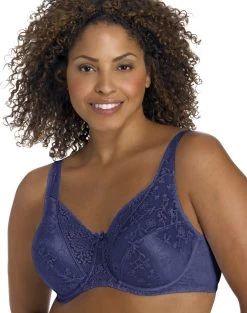 Playtex Secrets Floral Underwire Bra -Outfit Fashion Shop EBY 13022 BlueVelvet