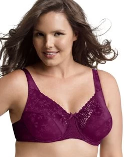 Playtex Secrets Floral Underwire Bra -Outfit Fashion Shop EBY 13022 CranberryBreeze