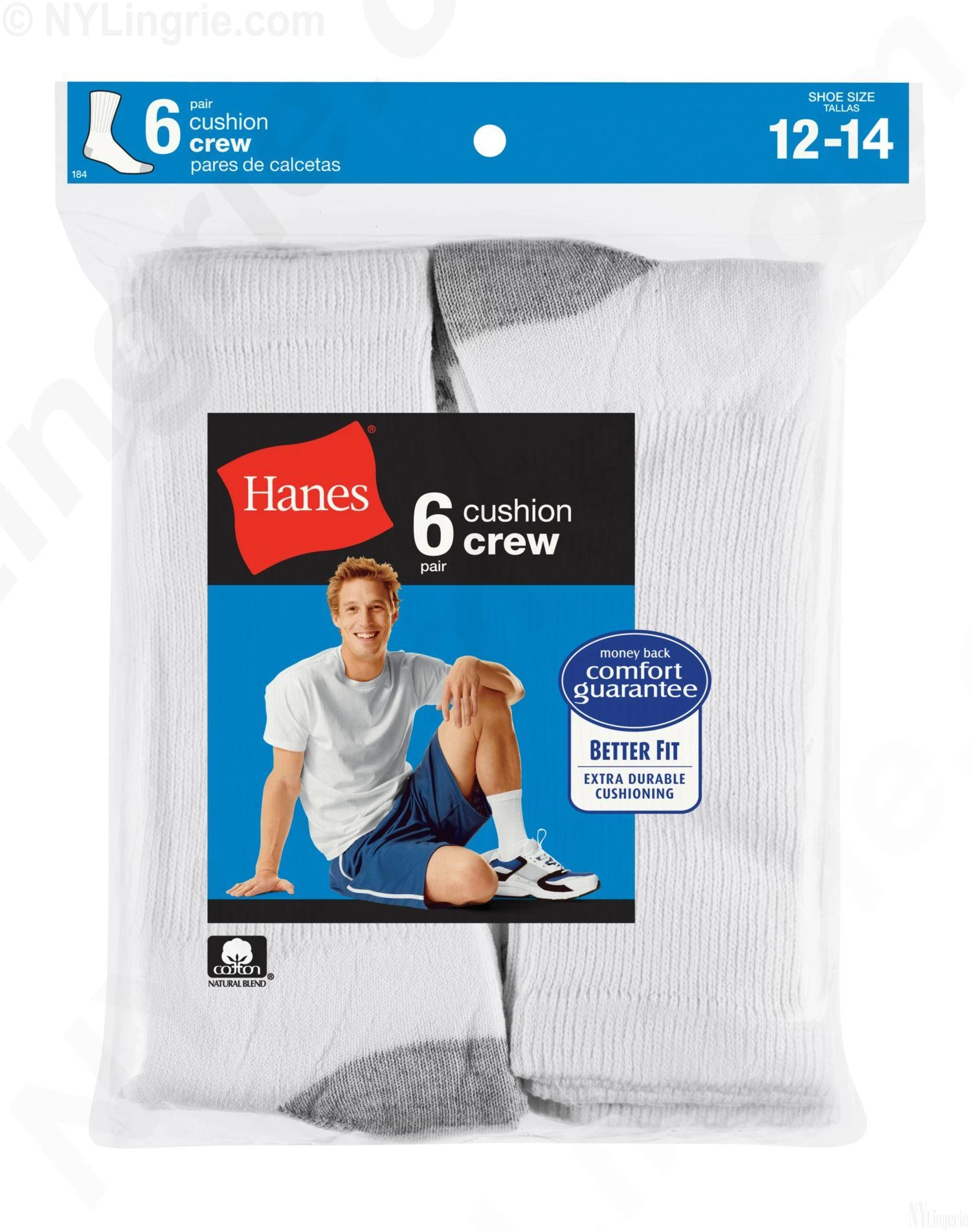 Hanes Men's Big & Tall Cushion Crew Socks 6 Pairs 4 Hanes Men's Big & Tall Cushion Crew Socks 6 Pairs - Image 2