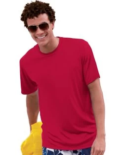 Hanes Cool DRI TAGLESS Men's T-Shirt 27 Hanes Cool DRI TAGLESS Men's T-Shirt -Outfit Fashion Shop EBY H4820 DeepRed