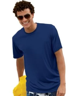 Hanes Cool DRI TAGLESS Men's T-Shirt 35 Hanes Cool DRI TAGLESS Men's T-Shirt -Outfit Fashion Shop EBY H4820 Navy