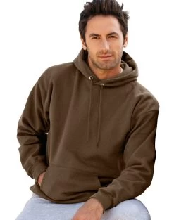 Hanes Ultimate Cotton Pullover Fleece Men's Hood 10 Oz 27 Hanes Ultimate Cotton Pullover Fleece Men's Hood 10 Oz -Outfit Fashion Shop EBY HF170 DarkChocolate