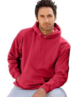 Hanes Ultimate Cotton Pullover Fleece Men's Hood 10 Oz 30 Hanes Ultimate Cotton Pullover Fleece Men's Hood 10 Oz -Outfit Fashion Shop EBY HF170 DeepRed