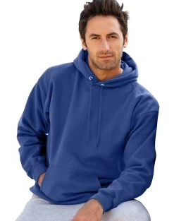Hanes Ultimate Cotton Pullover Fleece Men's Hood 10 Oz 31 Hanes Ultimate Cotton Pullover Fleece Men's Hood 10 Oz -Outfit Fashion Shop EBY HF170 DeepRoyal