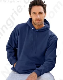 Hanes Ultimate Cotton Pullover Fleece Men's Hood 10 Oz 36 Hanes Ultimate Cotton Pullover Fleece Men's Hood 10 Oz -Outfit Fashion Shop EBY HF170 Navy