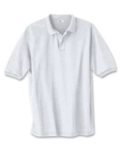 Hanes Cotton-Blend Jersey Men's Polo -Outfit Fashion Shop EBY HX054 Ash
