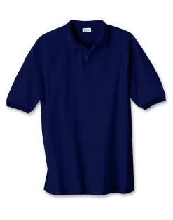 Hanes Cotton-Blend Jersey Men's Polo -Outfit Fashion Shop EBY HX054 DeepNavy