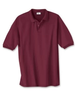 Hanes Cotton-Blend Jersey Men's Polo -Outfit Fashion Shop EBY HX054 Maroon