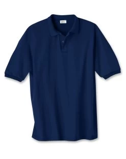 Hanes Cotton-Blend Jersey Men's Polo -Outfit Fashion Shop EBY HX054 Navy