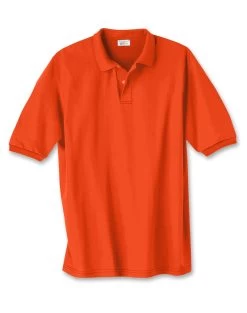 Hanes Cotton-Blend Jersey Men's Polo -Outfit Fashion Shop EBY HX054 Orange