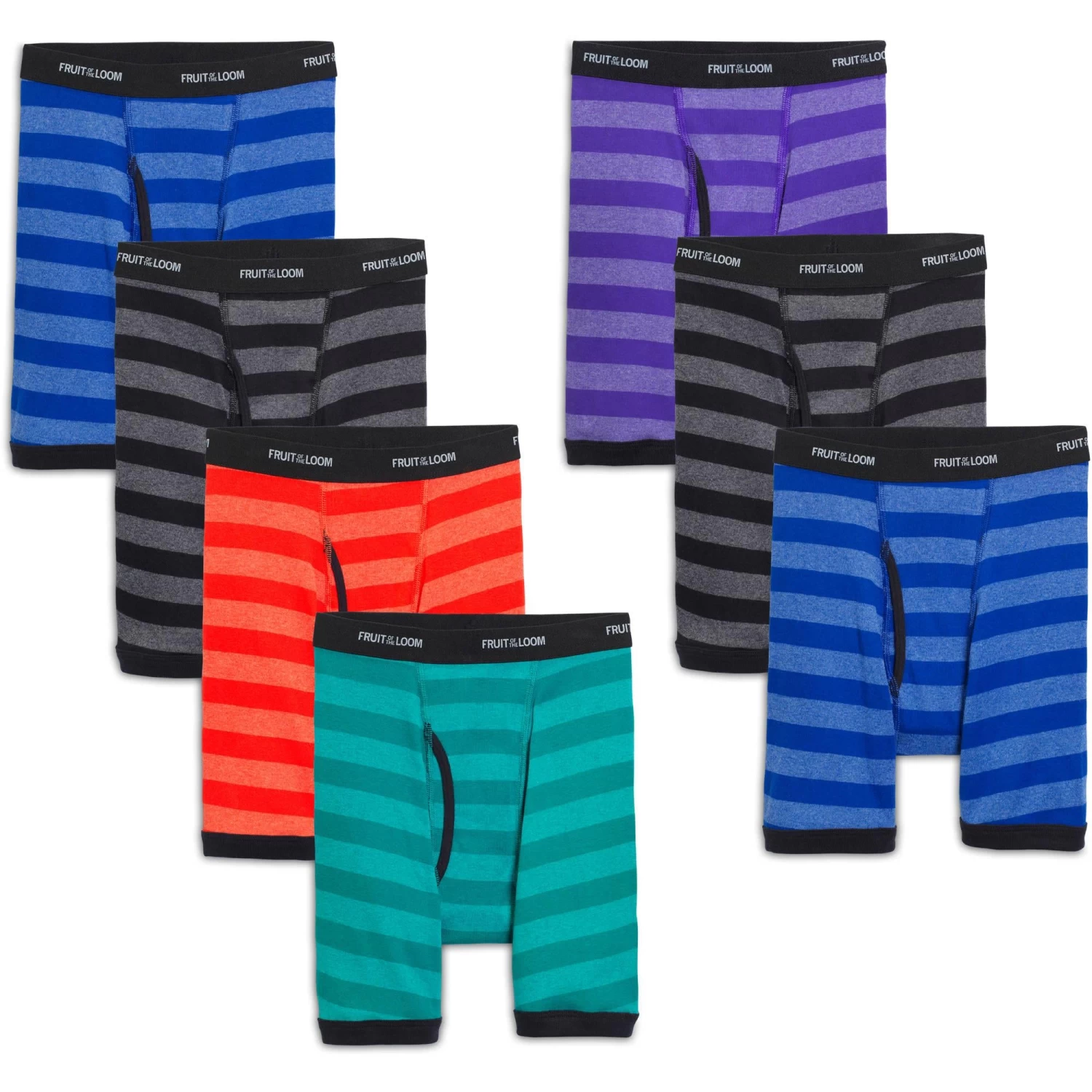 Fruit Of The Loom Boys` 7-Pack Striped Boxer Brief 3 Fruit Of The Loom Boys` 7-Pack Striped Boxer Brief