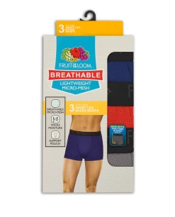 Fruit Of The Loom Mens 3-Pack Breathable Lightweight Micro Mesh Short Leg Boxer Briefs -Outfit Fashion Shop Fruit of the Loom Digital Assets 58331 636978357123258441