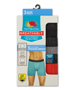 Fruit Of The Loom Mens 3-Pack Breathable Lightweight Micro Mesh Boxer Briefs -Outfit Fashion Shop Fruit of the Loom Digital Assets 58393 636978339097822535