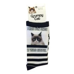 K. Bell Women`s Crew Socks Grumpy Cat -Outfit Fashion Shop GCWF15H006 01