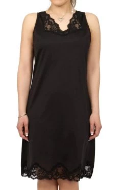 Gemsli Elegance, Nylon Full Slip With Stretch Lace, Cling Free