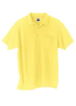 Hanes StayClean Cotton-Blend Jersey Men's Polo With Pocket