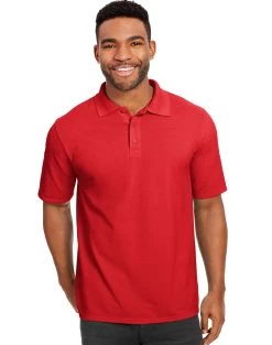 Hanes Men`s X-Temp Fresh IQ Pique Polo -Outfit Fashion Shop HBI 055P1 DeepRed