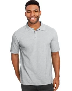 Hanes Men`s X-Temp Fresh IQ Pique Polo -Outfit Fashion Shop HBI 055P1 LightSteel