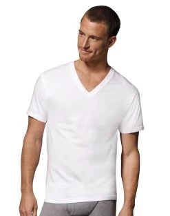 Hanes Men's TAGLESS V-Neck Undershirt 5-Pack -Outfit Fashion Shop HBI 117245 White b99e847d bec8 47de a01e 093b0d7e60c9