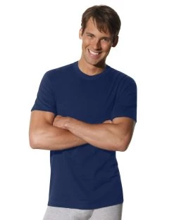 Hanes Men's ComfortSoft Dyed TAGLESS Crewneck Undershirt 4-Pack -Outfit Fashion Shop HBI 21210 Assorted
