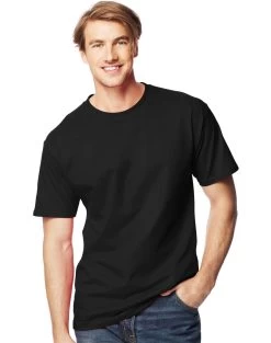 Hanes Men's Beefy-T Tall T-Shirt -Outfit Fashion Shop HBI 24737 Black