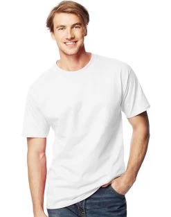 Hanes Men's Beefy-T Tall T-Shirt -Outfit Fashion Shop HBI 24737 White